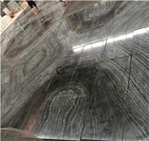 Silver Wave Ancient Wood Grain Marble Floor Tiles