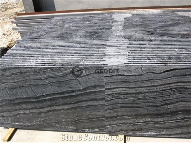 Silver Wave Kenya Black Marble Tiles from China