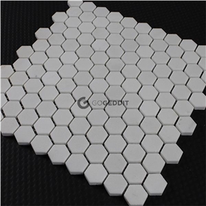 Thassos White 2 Hexagon Honed Marble Mosaic Tile