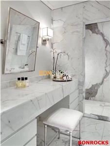Bianco Calacatta White Marble Bathroom Countertop