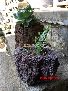 Natural Basalt Flower Pots