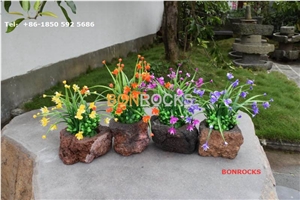 Natural Lava Stone Flower Pots