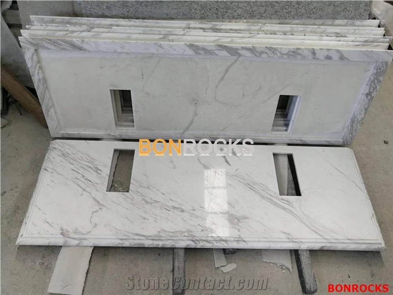 Volakas White Marble Bath Room Countertops