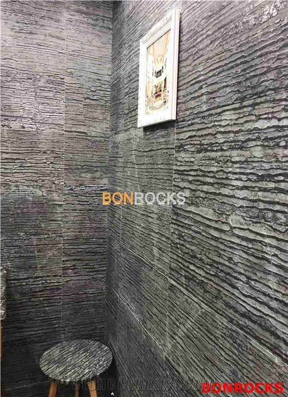 Zebra Brown Wooden Marble Leathered Slabs & Tiles
