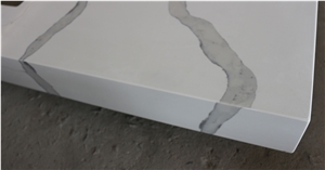 Artificial Calacatta White Quartz Stone Vanity Top