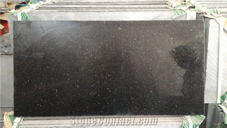 China Black Galaxy Star Granite Polish Floor Tile