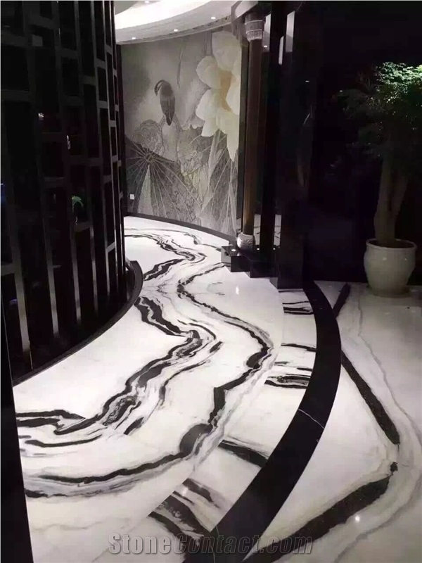 China Panda White Marble Polished slab