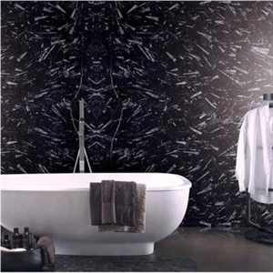 Italy Ocean Jura Black Marble Polished Floor Wall