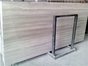Natural China White Wooden Marble Tile Stone Slab