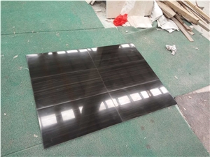 Polished China Black Wood Vein Marble Slabs Tiles