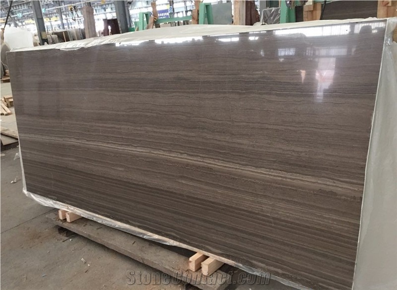Polished China Coffee Wood Vein Marble Slab Tiles
