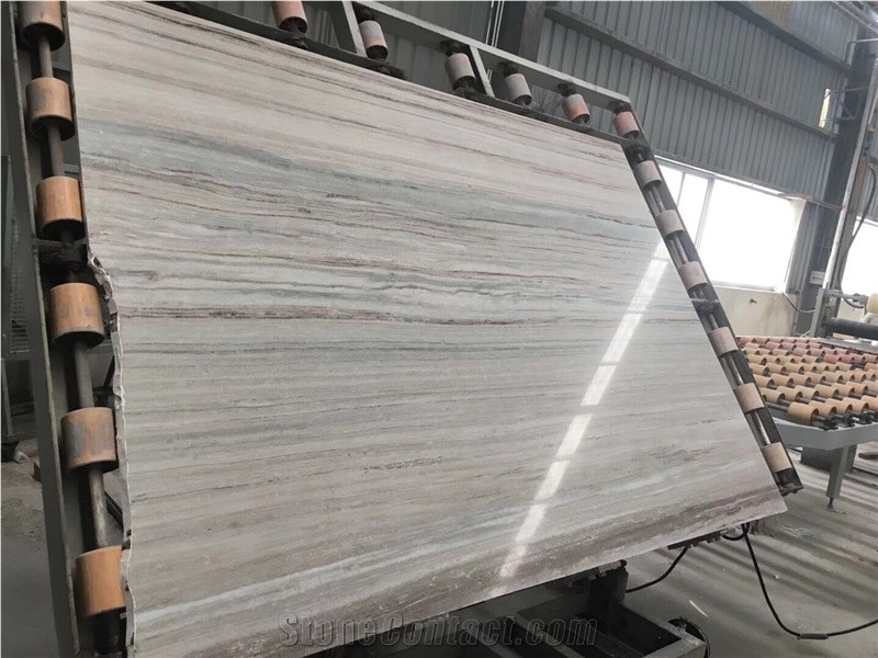 Polished China Crystal Wood Grain Marble Tile Slab