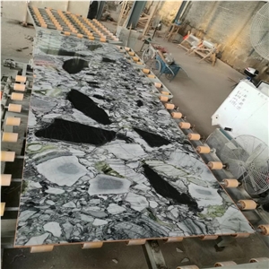 Polished China Ice Jade Green Marble Slabs Tiles