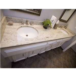 Polished Kashmir White Granite Bathroom Countertop