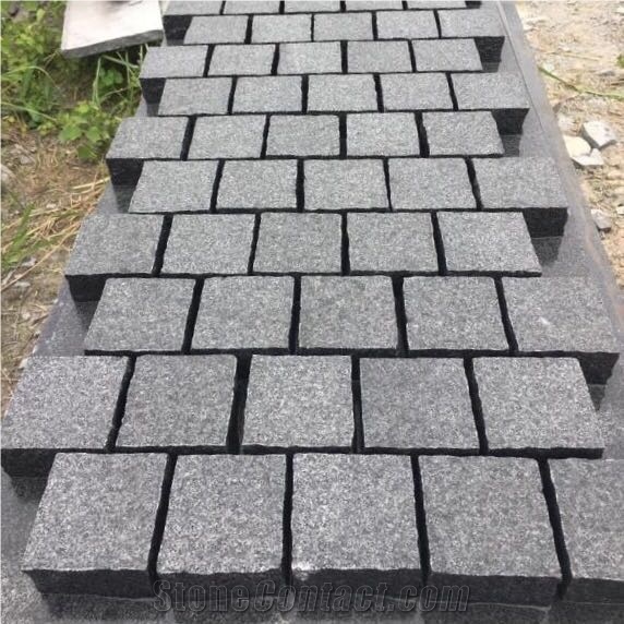 Split Padang Black G654 Granite Cubes