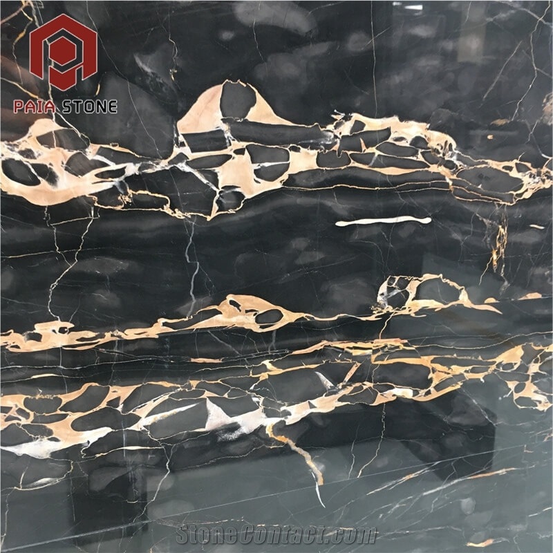 Italy Black and Rose Gold Marble Slabs