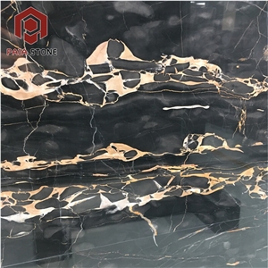 Italy Black and Rose Gold Marble Slabs