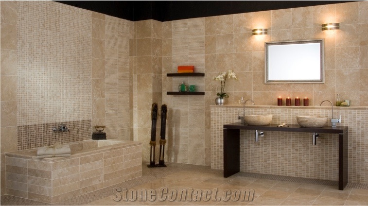 Travertino Classico Honed, Polished Wall and Floor