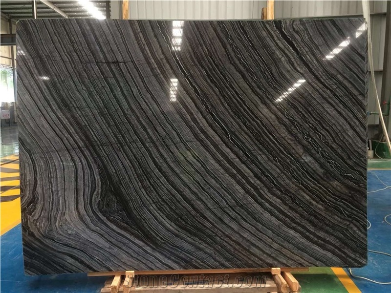 China Zebra Black Marble Black Wooden Vein Marble
