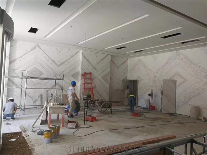 Volakas Marble Bookmatch Wall Cladding Tiles