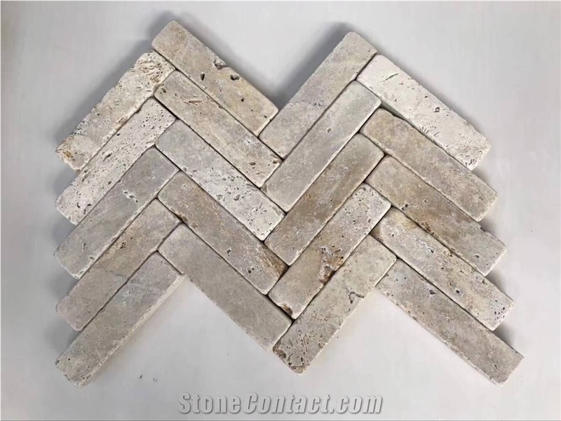 Beige Travertine Tumbled Tile Walling Tile Floor
