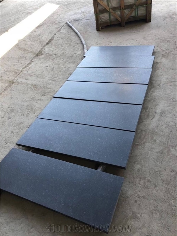 Black Granite Honed Tile Floor Window Sill Kitchen