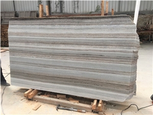 China Crystal Wooden Marble Slab with Blue Veins