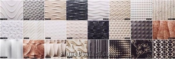 Cnc Waterjet 3d Wall Panel Cladding Stone Building