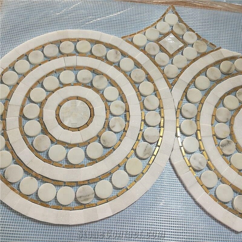 Floor Mosaic Inlay,Marble Mosaic Medallion Pattern