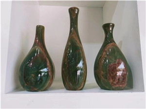 Flower Vase,Green Onyx Vases for Home Decorative