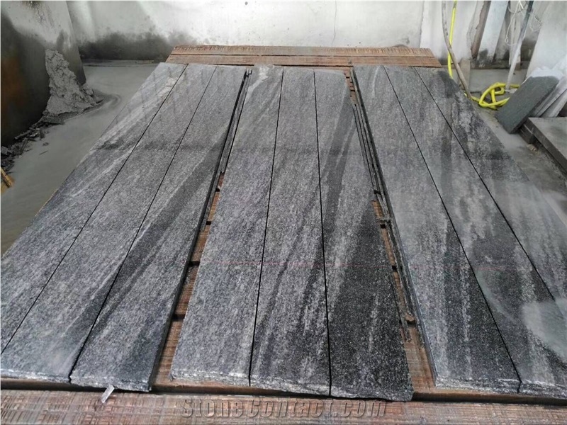 Grey Granite Flooring Wood Coverting Kitchen Tile