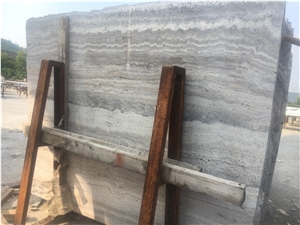 Iran Titanium Grey Travertine Wall Cladding Slab