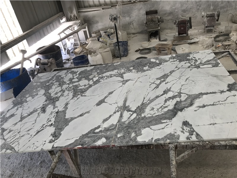 Machine Cut Cote D Azur Marble Slabs for Flooring