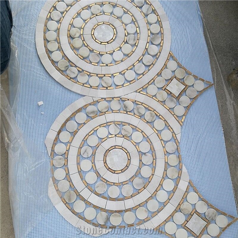 Round Decorative Marble Mosaic Floor Medallions
