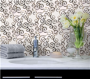 Waterjet Marble Pattern for Bathroom Wall Tiles