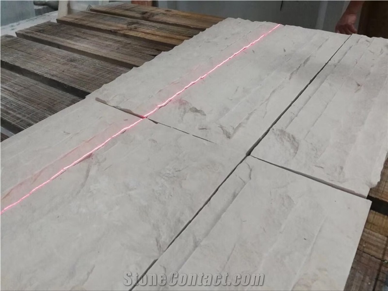 White Limestone Split Wall Cladding Panel Buidling