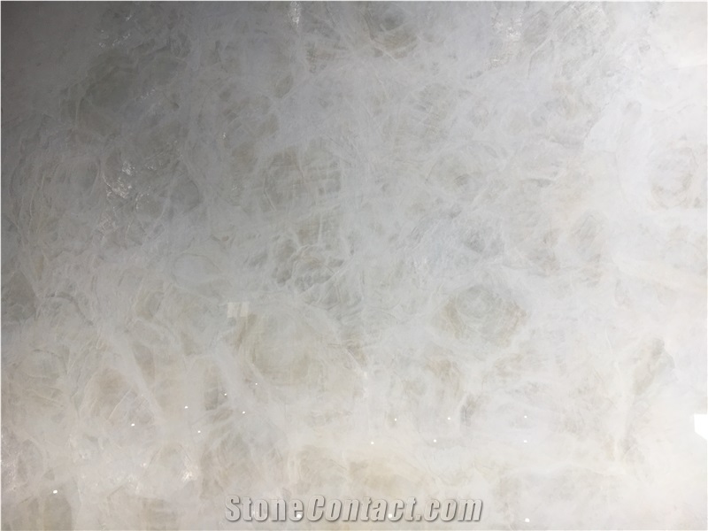 White Seme Precious Stone Slabs Amethyst White
