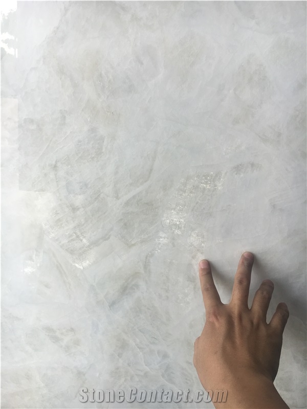 White Semi Precious Stone Wall Panel Amethyst Tile