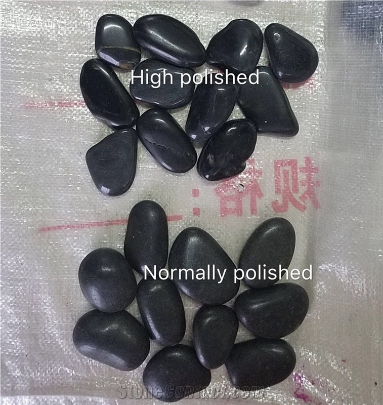 China Black Polished Pebbles River Stone Paving