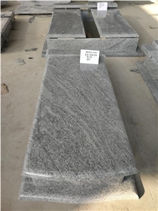 China Grey with White Granite Single Tombstone