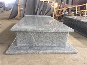China Grey with White Granite Single Tombstone