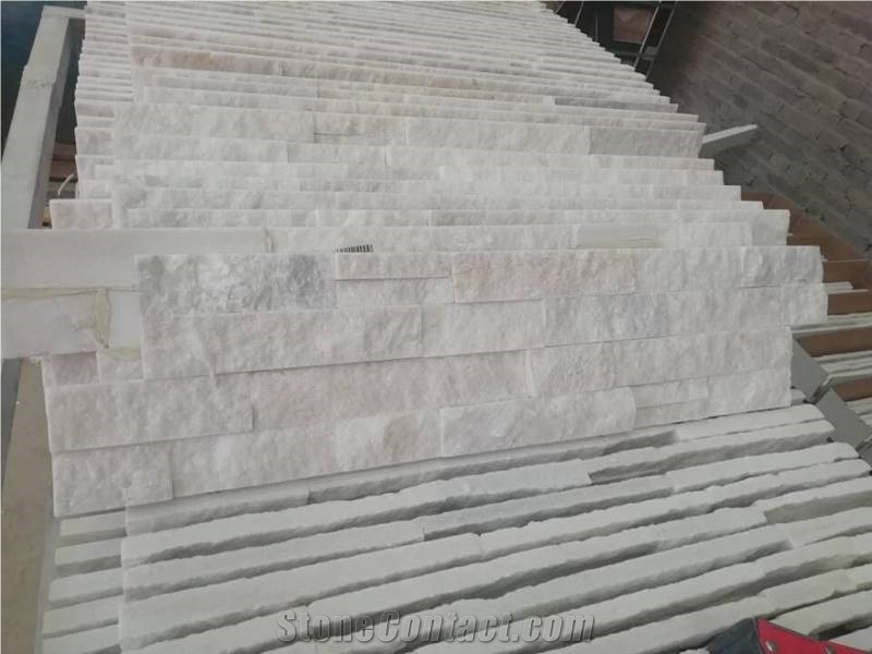 White Quartzite Culture Stone Stack Wall Cladding