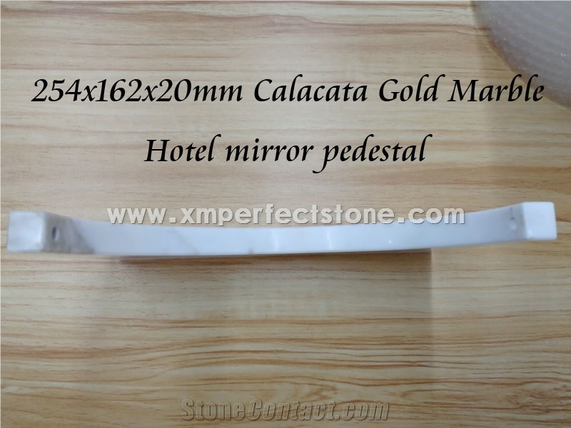 254x162x20mm Calacata Gold Marble Mirror Pedestal