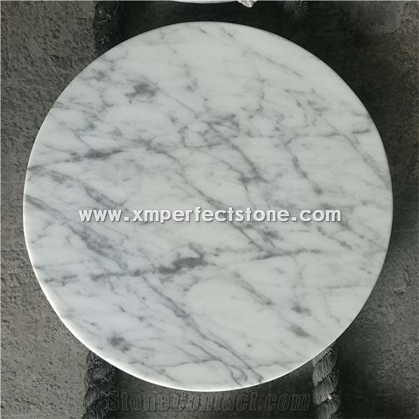 Bianco Carrara White Marble Round Table Top from China - StoneContact.com