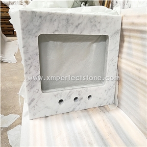 Bianco Carrara White Marble Vanity Top Single Sink