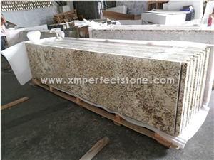 Gold Flower Granite Prefab Kitchen Countertops