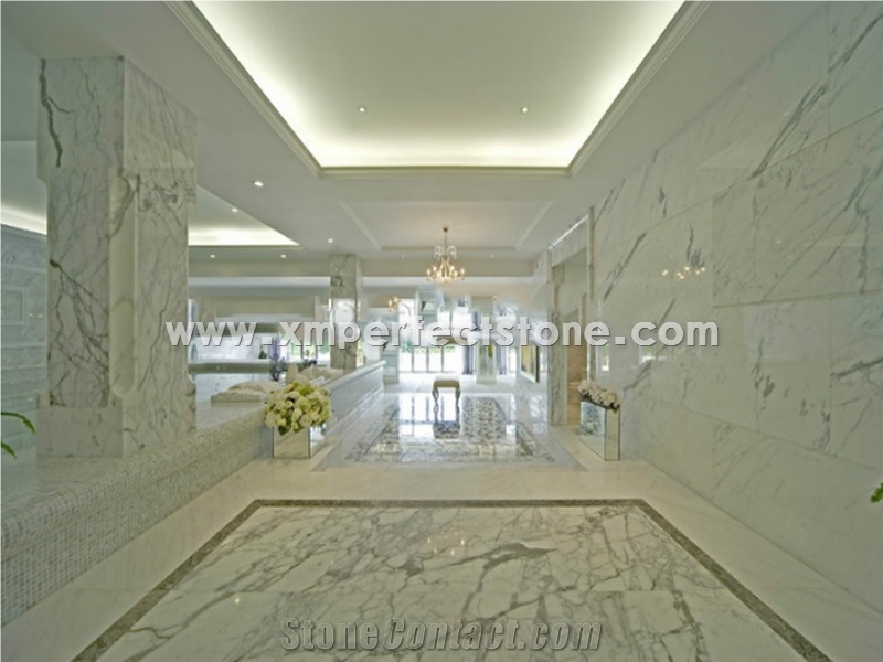 Italian Top Quality White Statuario Marble Slab