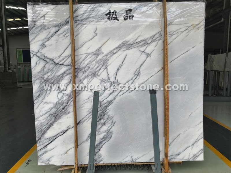 Milas Lilac White Marble Slabs&Tiles with Purple
