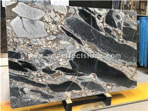 New Style Polished Blue Silver River Marble