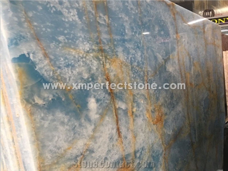 Polished Blue Onyx Slab for Floor and Wall